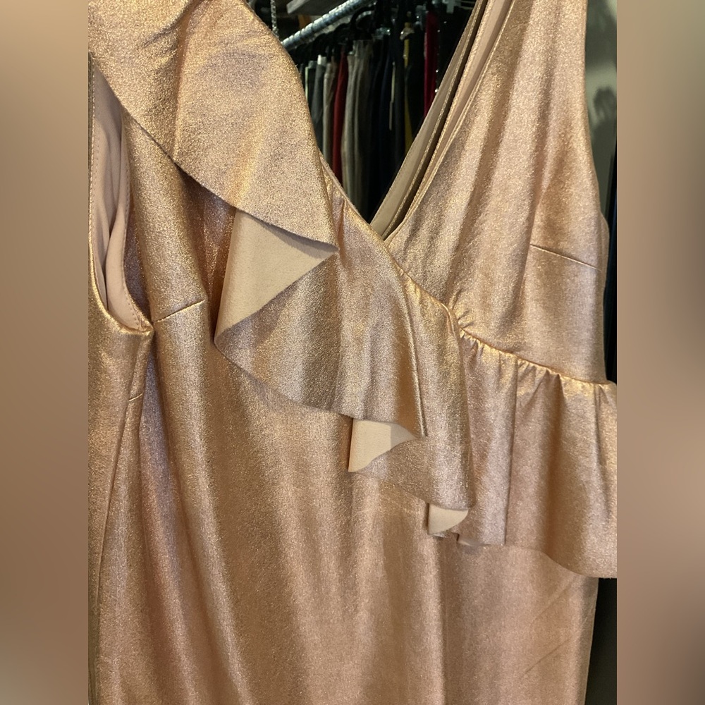 ZARA ROSE-GOLD RUFFLE MINI DRESS - Picture 7 of 10